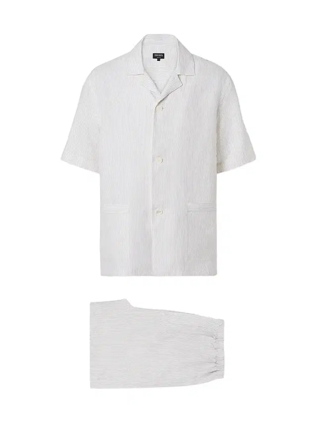 ZEGNA Men's Oasi Lino Pajamas - Light Taupe White
