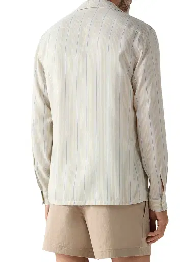 Zegna Men's Silk Shirt - Light Taupe White - Size XXXL | Thumbnail 3 Zegna Men's Silk Shirt - Light Taupe White - Size XXXL | Thumbnail 3