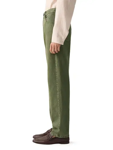 Zegna Men's Stretch Cotton and Linen Roccia Jeans - Pine Green - Size 38 | Thumbnail 3