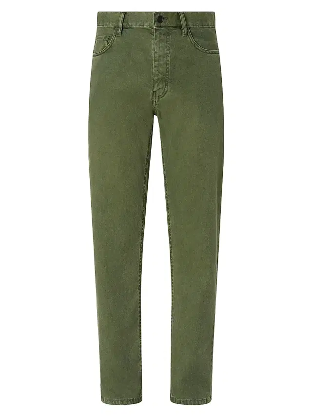 ZEGNA Men's Stretch Cotton and Linen Roccia Jeans - Pine Green
