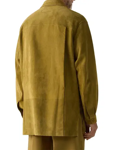 Zegna Men's Leather Overshirt - Olive Green - Size 46 | Thumbnail 3 Zegna Men's Leather Overshirt - Olive Green - Size 46 | Thumbnail 3