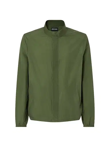 Zegna Men's Silk Blouson Jacket - Pine Green - Size 46 | Thumbnail 1