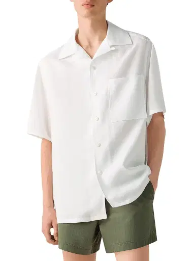 Zegna Men's Oasi Lino Shirt - White | Thumbnail 2 Zegna Men's Oasi Lino Shirt - White | Thumbnail 2