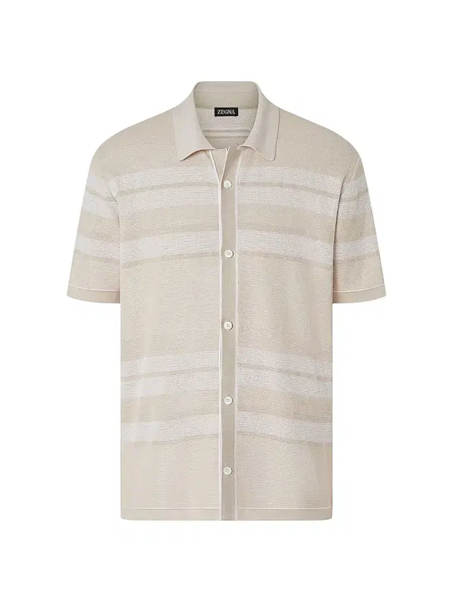 ZEGNA Men's Cotton and Silk Shirt -  White