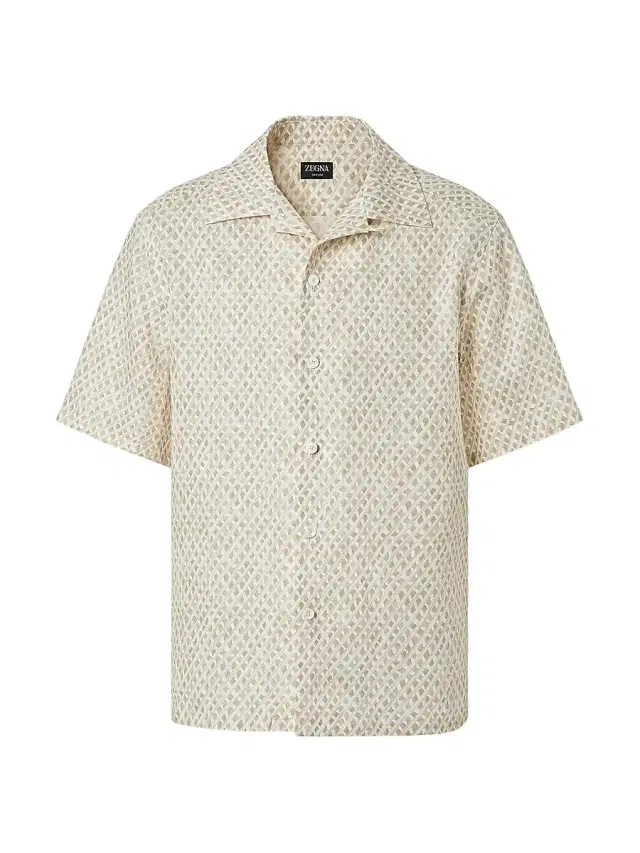 ZEGNA Men's Oasi Lino Shirt - Light Taupe