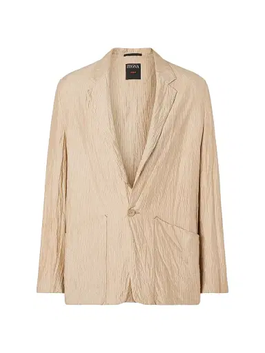Zegna Men's Silk Jacket - Beige Brown - Size 42 | Thumbnail 2 Zegna Men's Silk Jacket - Beige Brown - Size 42 | Thumbnail 2