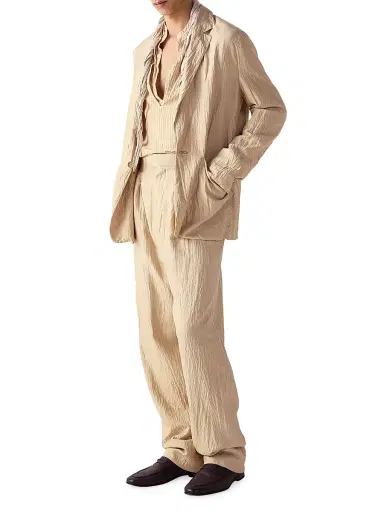 Zegna Men's Silk Jacket - Beige Brown - Size 42 | Thumbnail 6 Zegna Men's Silk Jacket - Beige Brown - Size 42 | Thumbnail 6