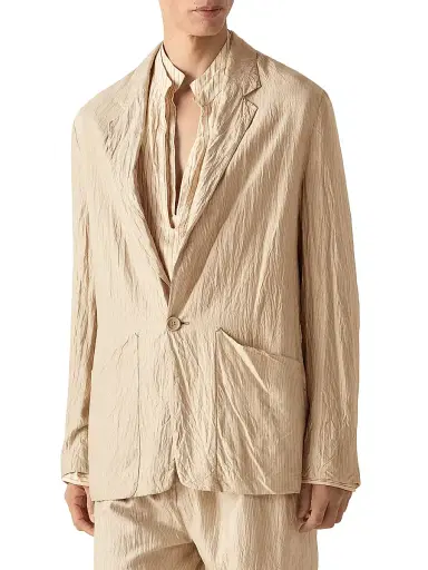 Zegna Men's Silk Jacket - Beige Brown - Size 42 | Thumbnail 1 Zegna Men's Silk Jacket - Beige Brown - Size 42 | Thumbnail 1