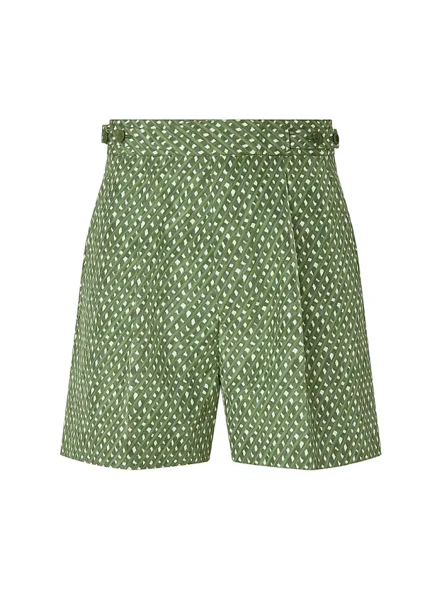 ZEGNA Men's Silk Shorts - Pine Green