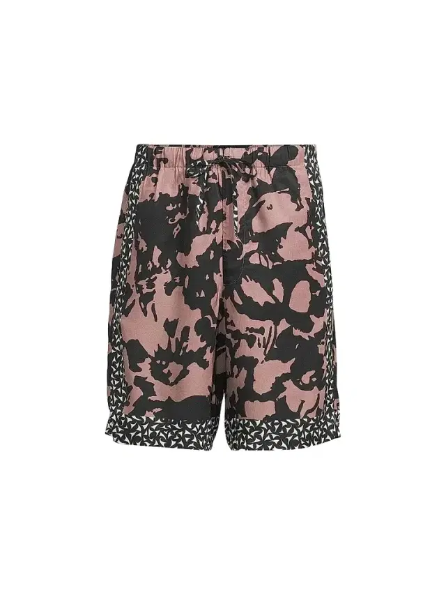 Dries Van Noten Men's Two-Tone Abstract Print Swim Shorts - Old Rose