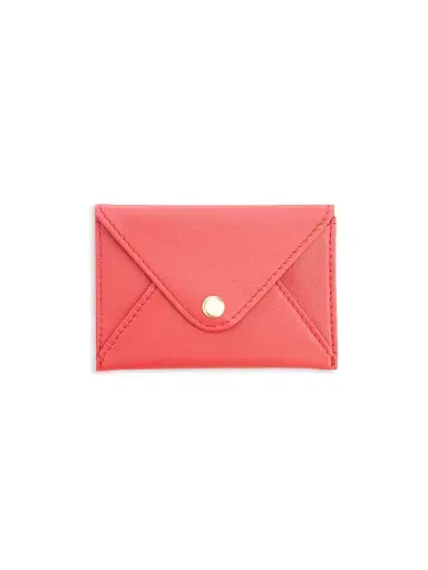 Royce New York Men's Leather Envelope Style Business Card Holder - Red | Thumbnail 1