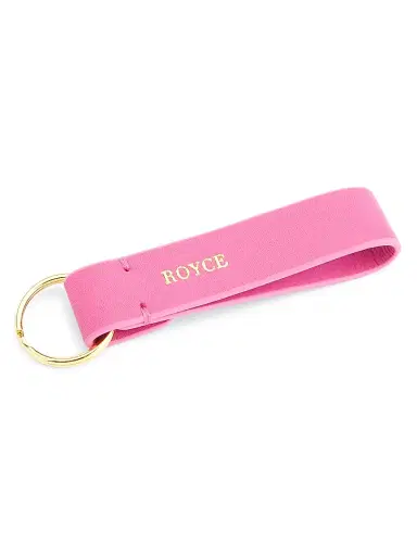 Royce New York Royce New York Minimalist Leather Key Fob - Bright Pink | Thumbnail 2