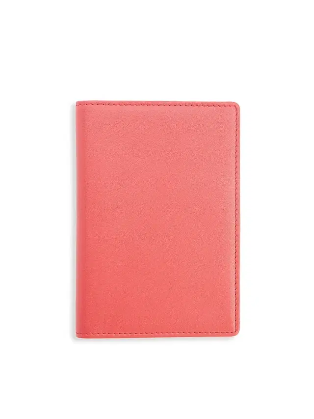 Royce New York Women's RFID-Blocking Leather Passport Case - Red