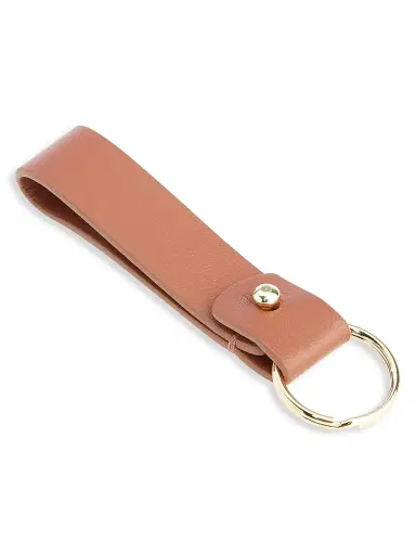 Royce New York Royce New York Minimalist Leather Key Fob - Tan | Thumbnail 1