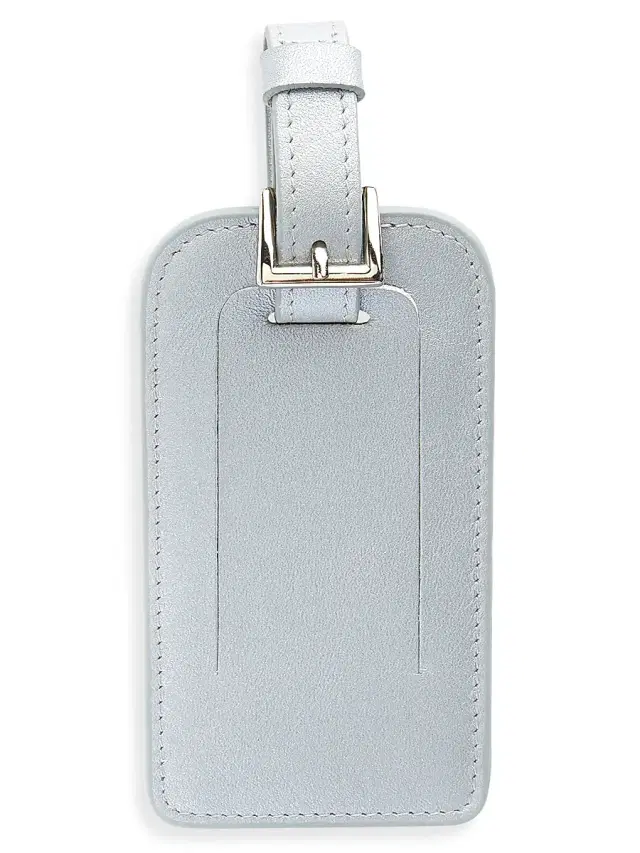 Women's Leather Luggage Tag - Silver