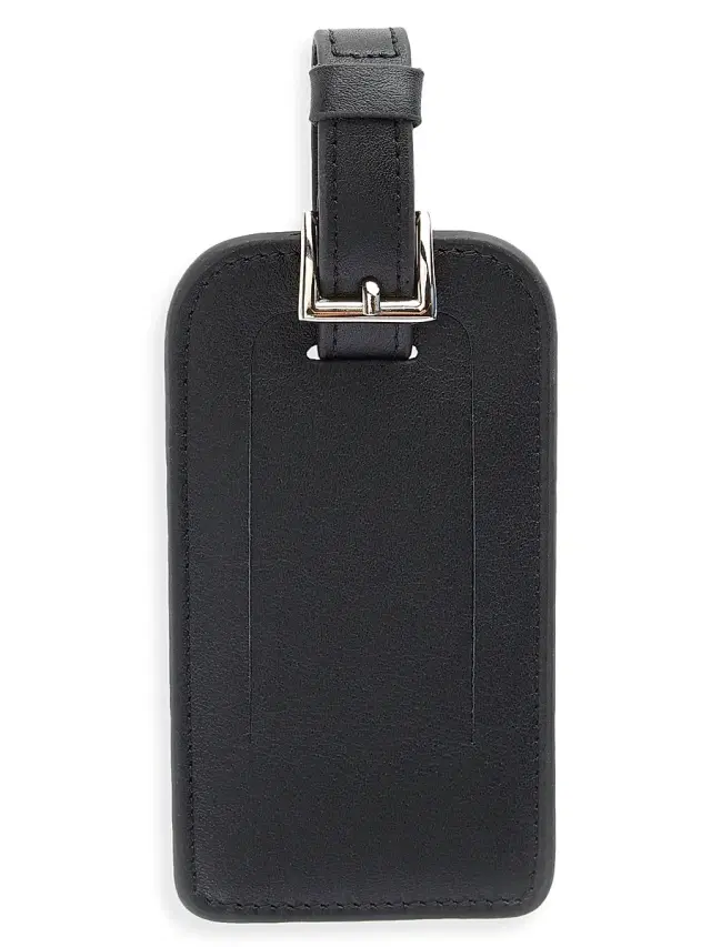 Royce New York Women's Leather Luggage Tag - Black