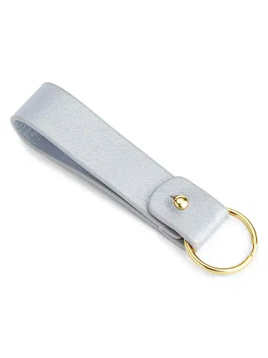 Royce New York Royce New York Minimalist Leather Key Fob - Silver | Thumbnail 1