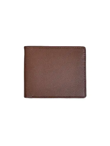 Royce New York Men's RFID Blocking Tri-Fold Wallet - Brown Orange | Thumbnail 2