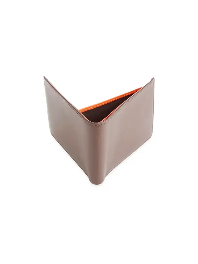 Royce New York Men's RFID Blocking Tri-Fold Wallet - Brown Orange