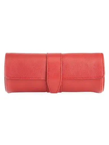 Royce New York Women's Leather Travel Watch Roll - Red | Thumbnail 1 Royce New York Women's Leather Travel Watch Roll - Red | Thumbnail 1