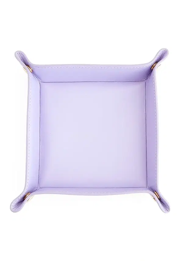 Royce New York Women's Leather Catchall Tray - Lavender