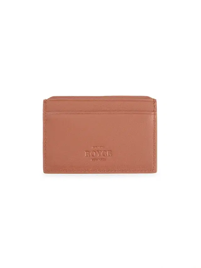 Women's RFID-Blocking Leather Card Case - Tan