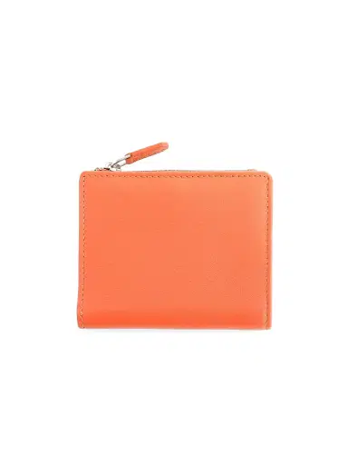 Royce New York Women's Compact Leather Wallet - Orange Navy Blue | Thumbnail 1 Royce New York Women's Compact Leather Wallet - Orange Navy Blue | Thumbnail 1