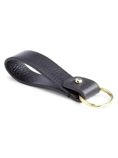 Royce New York Royce New York Minimalist Leather Key Fob - Black | Thumbnail 1