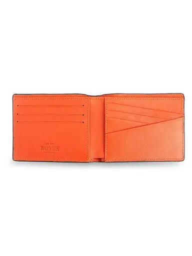 Royce New York Men's RFID-Blocking Slim Bi-Fold Leather Wallet - Brown Orange | Thumbnail 3