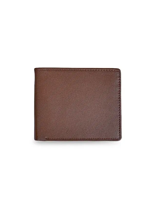 Royce New York Men's RFID-Blocking Slim Bi-Fold Leather Wallet - Brown Orange