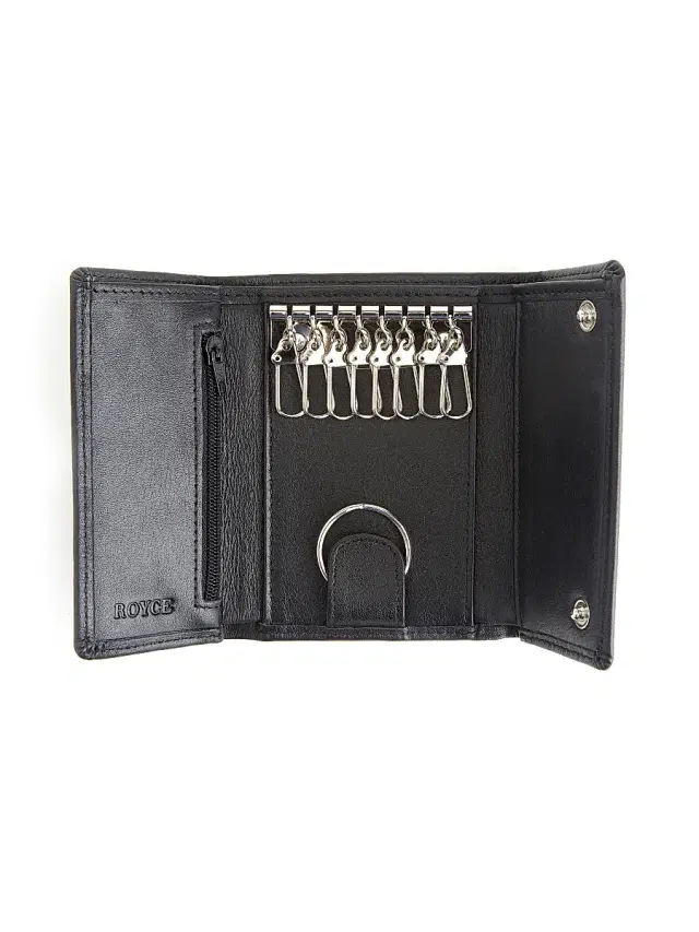 Royce New York Men's Key Carrying Case Wallet - Black