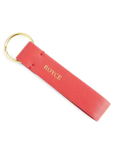 Royce New York Royce New York Minimalist Leather Key Fob - Red | Thumbnail 2
