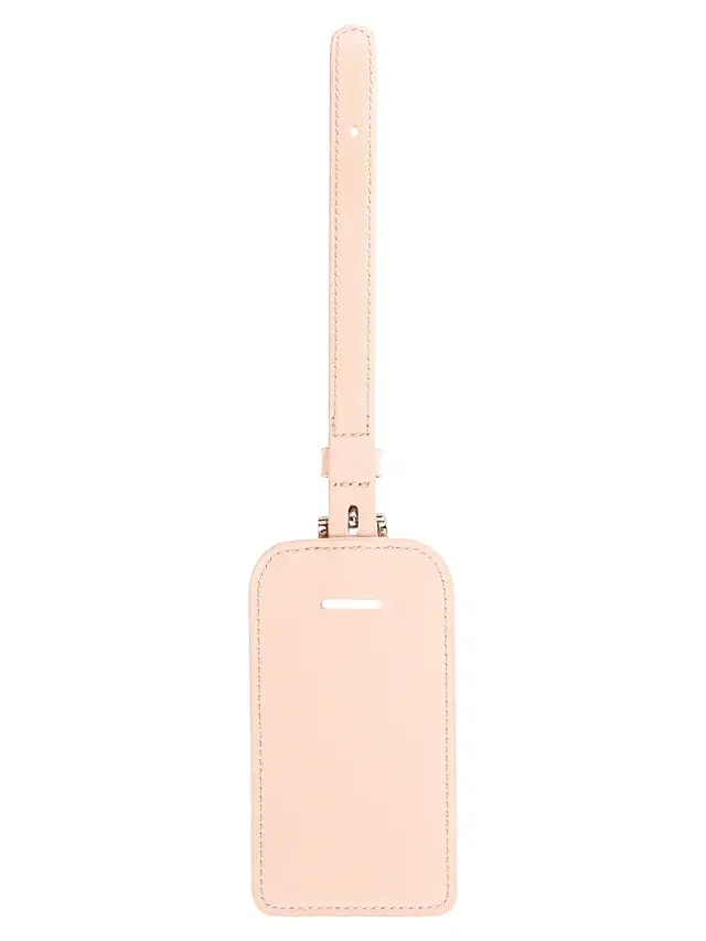 Royce New York Women's Leather Luggage Tag - Light Pink