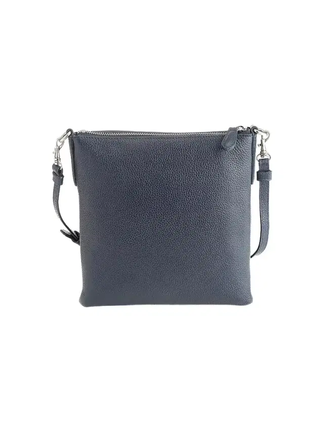 Royce New York Women's Pebble Grain Crossbody Bag - Navy Blue