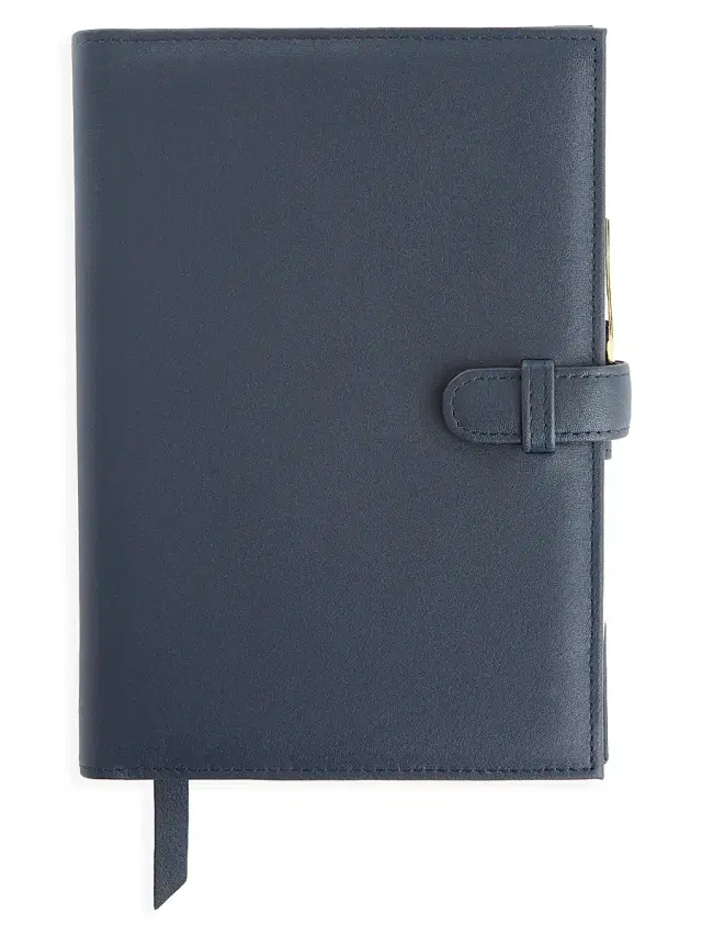 Royce New York Women's Executive Leather Journal - Navy Blue