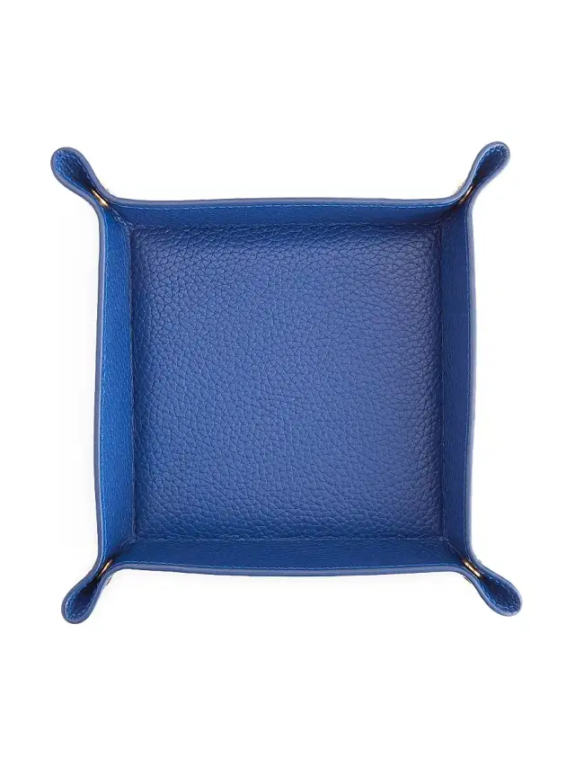 Royce New York Women's Leather Catchall Tray - Cobalt Blue