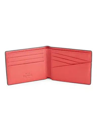 Royce New York Men's RFID-Blocking Slim Bi-Fold Leather Wallet - Black Red | Thumbnail 2