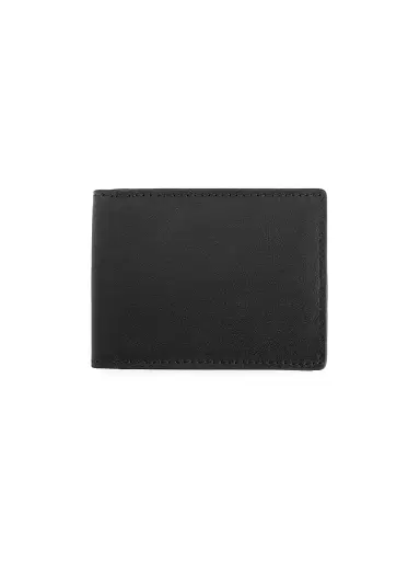 Royce New York Men's RFID-Blocking Slim Bi-Fold Leather Wallet - Black Red | Thumbnail 1