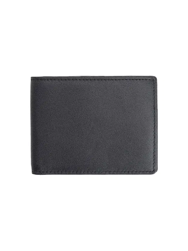 Royce New York Men's RFID-Blocking Slim Bi-Fold Leather Wallet - Black