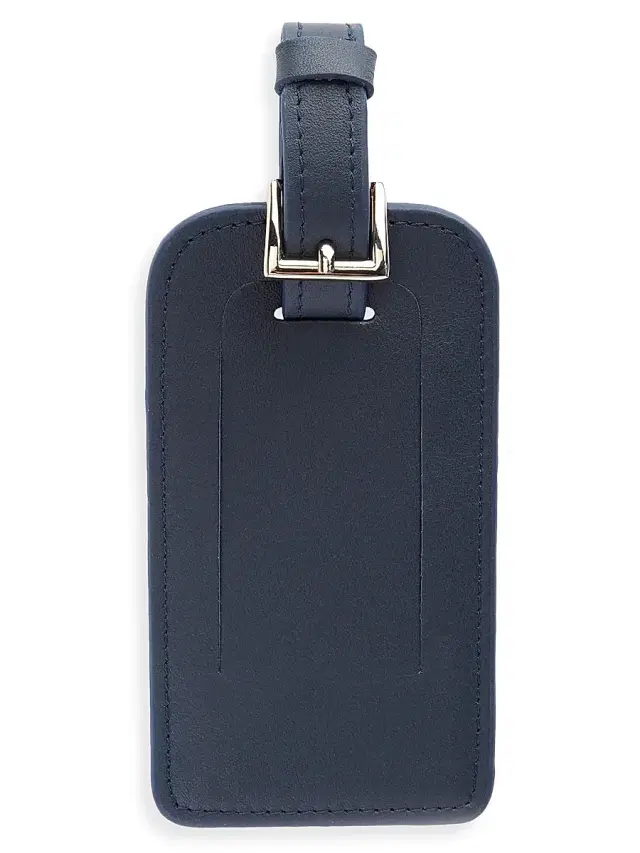 Women's Leather Luggage Tag - Navy Blue