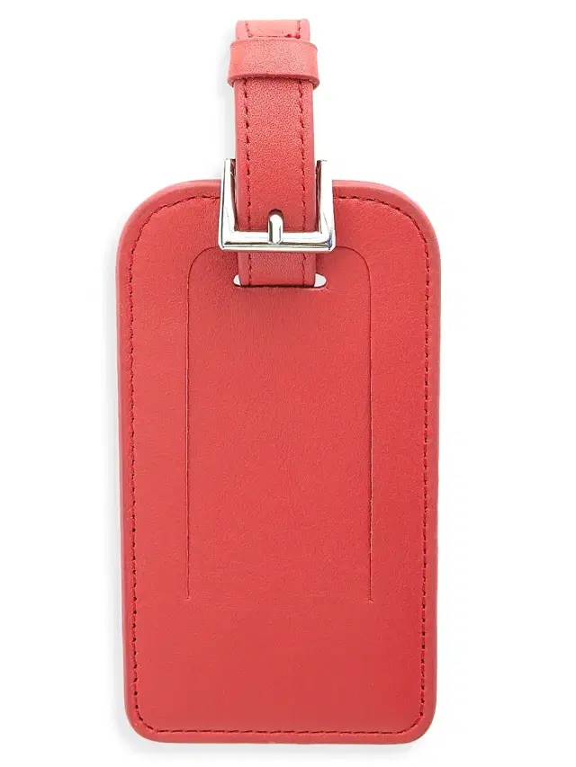 Women's Leather Luggage Tag - Red
