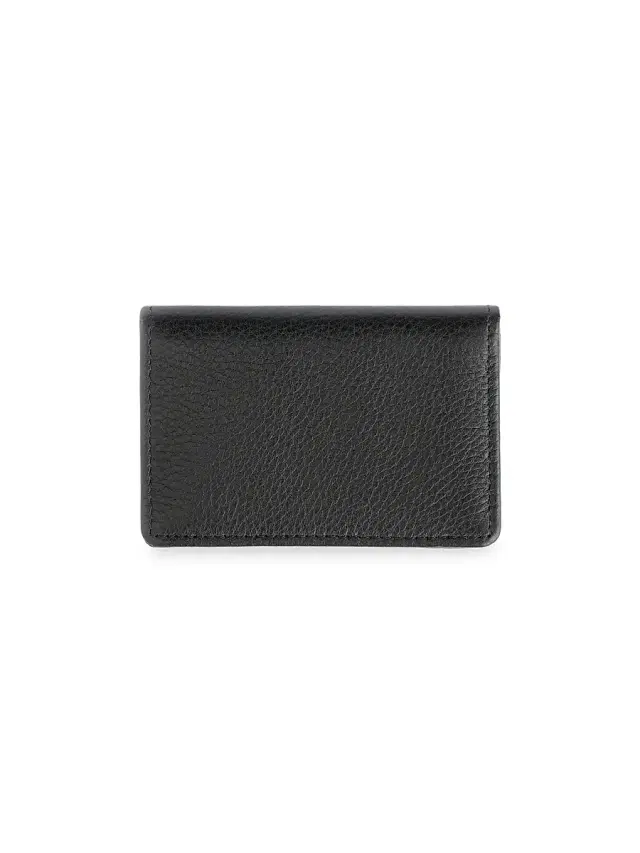 Men's Leather Business Card Holder - Black