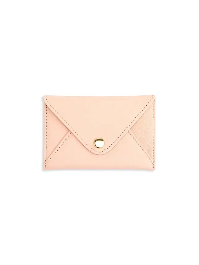 Royce New York Men's Leather Envelope Style Business Card Holder - Light Pink