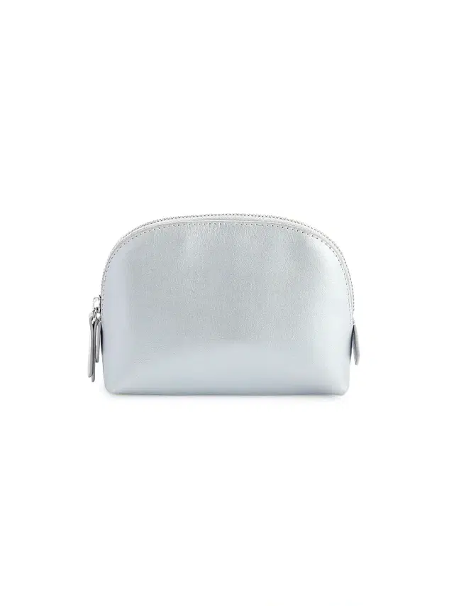 Royce New York Women's Compact Leather Cosmetic Bag - Silver