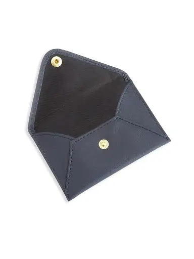 Royce New York Men's Leather Envelope Style Business Card Holder - Navy Blue | Thumbnail 2