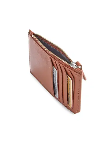 Royce New York Women's Zip Leather Card Wallet | Thumbnail 2