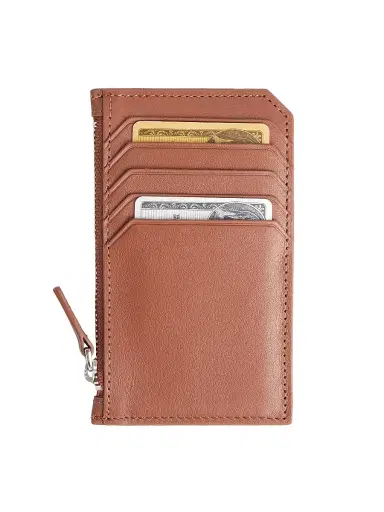 Royce New York Women's Zip Leather Card Wallet | Thumbnail 1