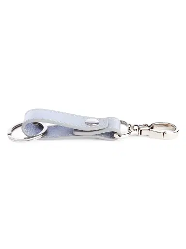 Royce New York Women's Leather Valet Key Chain - Silver | Thumbnail 1