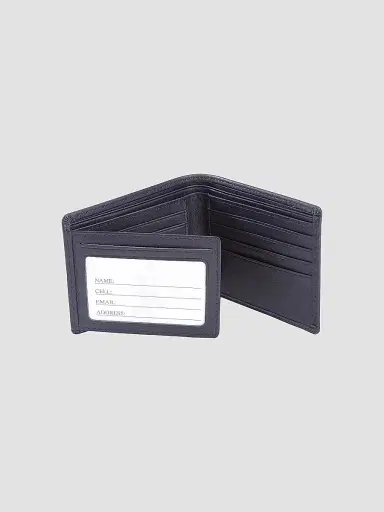 Royce New York Men's RFID Blocking Tri-Fold Wallet - Navy Blue | Thumbnail 3
