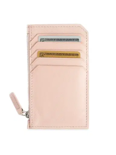 Royce New York Women's Zip Leather Card Wallet | Thumbnail 1 Royce New York Women's Zip Leather Card Wallet | Thumbnail 1